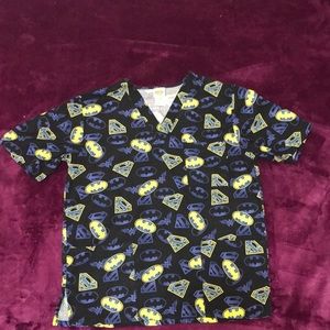 DC Justice League men’s scrub top